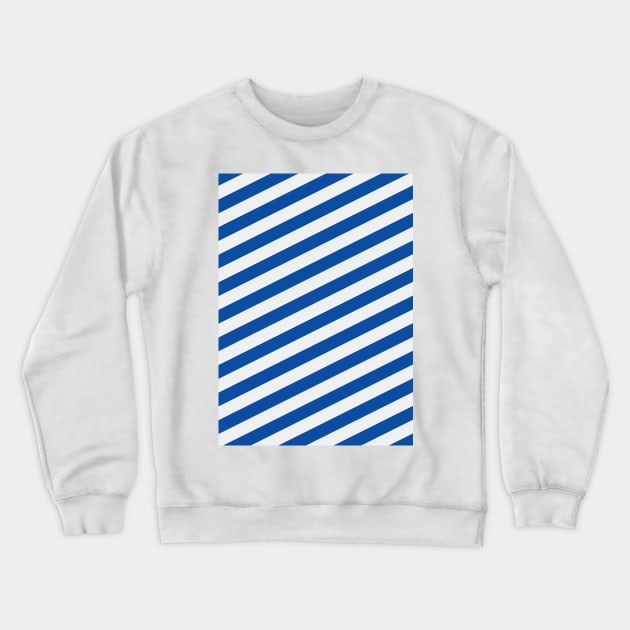 Leicester City Blue and White Angled Stripes Crewneck Sweatshirt by Culture-Factory